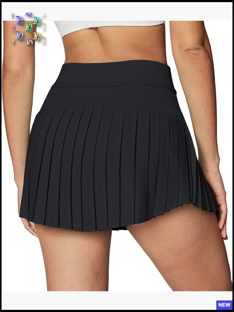 Pleated Tennis Skirt With Shorts Athletic Skort Golf High Rise 2 Pockets